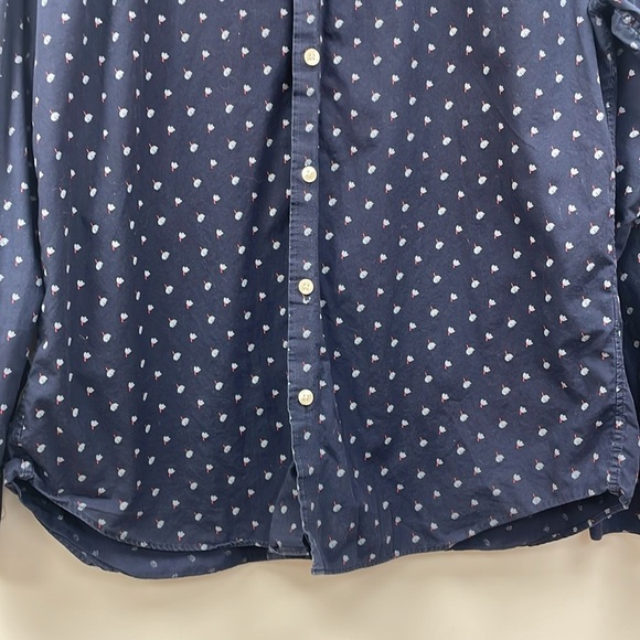 Men's Bonobos Floral Long Sleeve Button Down Slim Fit Shirt Navy Blue XL - Picture 3 of 8